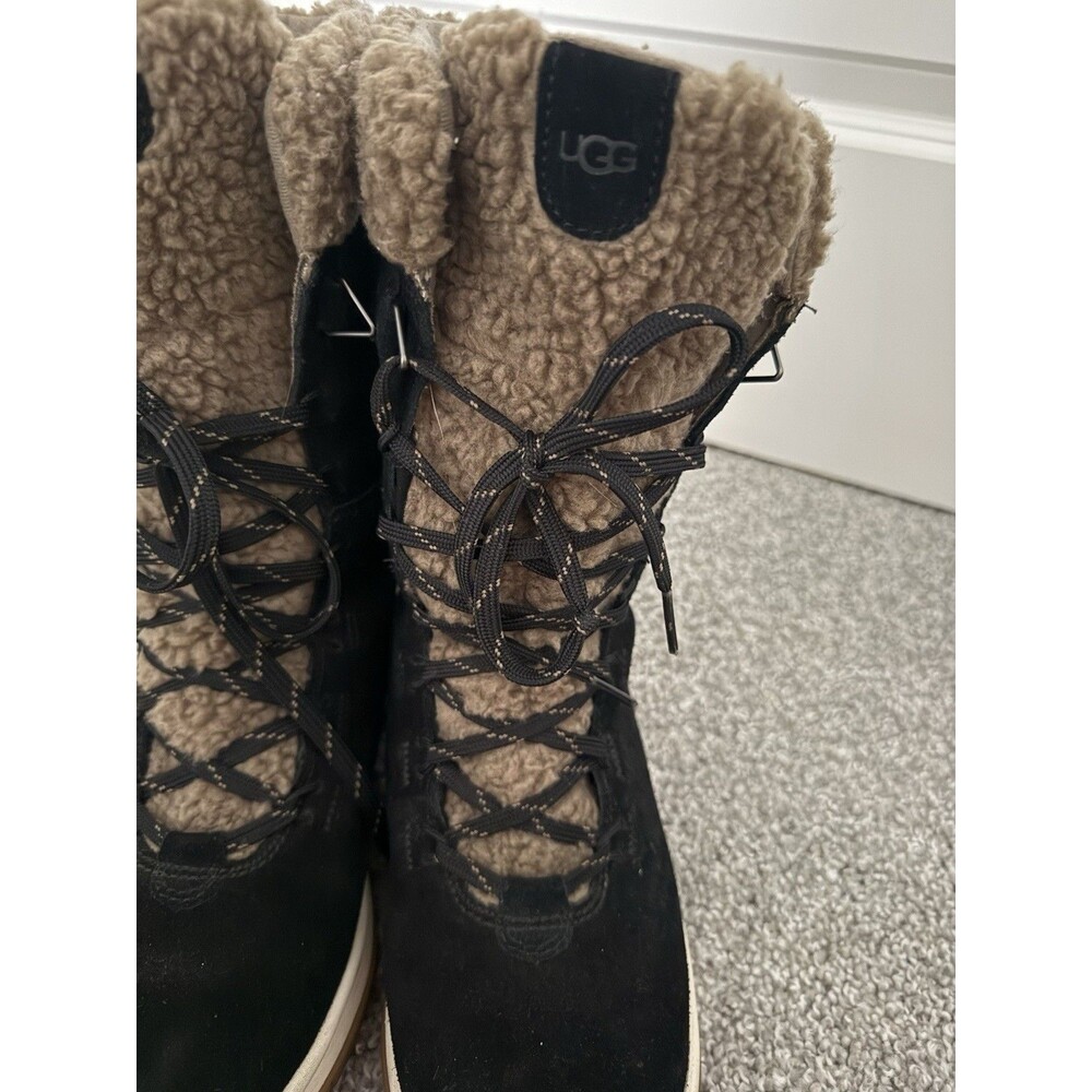 UGG Lakesider Tall Lace Women's Waterproof Suede Winter Boots Black size 9